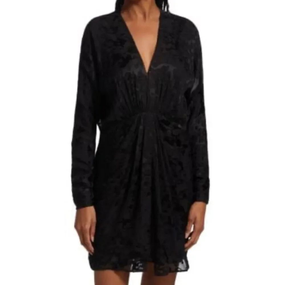 Rag & bone Eloise silk burnout plunge mini dress 8
